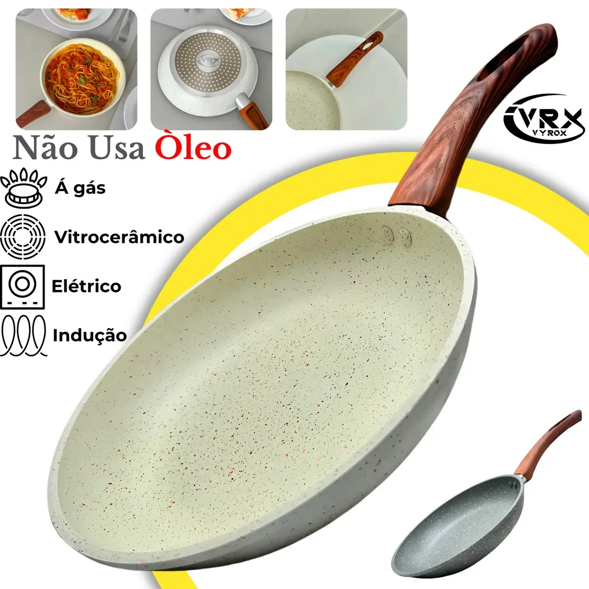 Frigideira Cerâmica 24cm Grande Premium Antiaderente